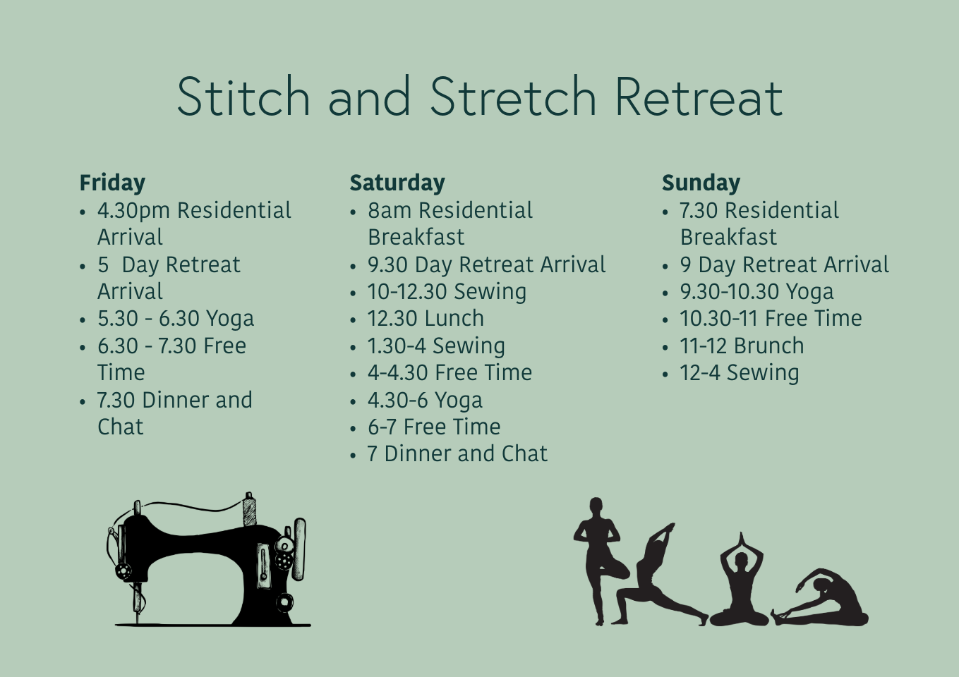 Stitch and Stretch Sewing and Yoga Retreat - 17th to 19th October 2025