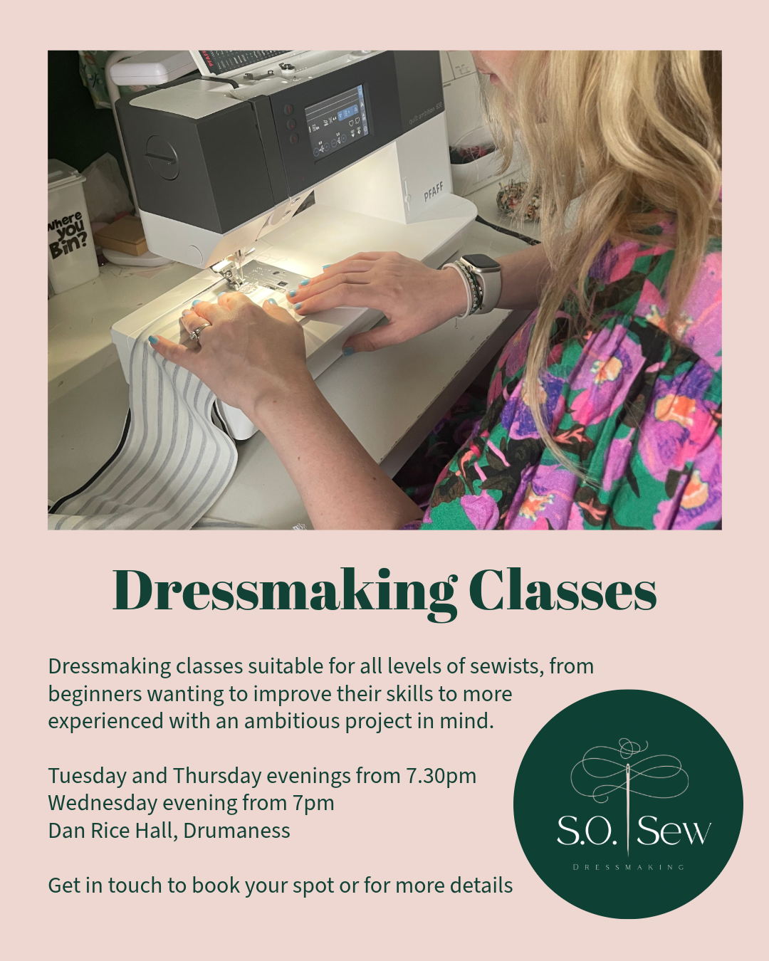 Evening Dressmaking Classes - January 2026